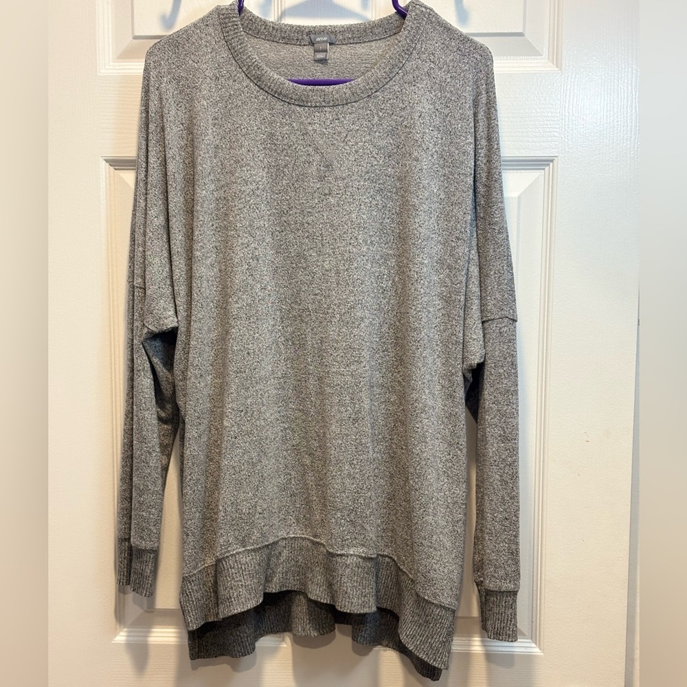 Aerie Oversized Soft Heather Gray Crew Neck Sweater